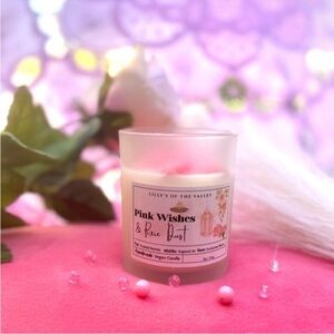 Hand Crafted Pink Wishes & Pixie Dust Apricot Coconut Soy Wax Candle